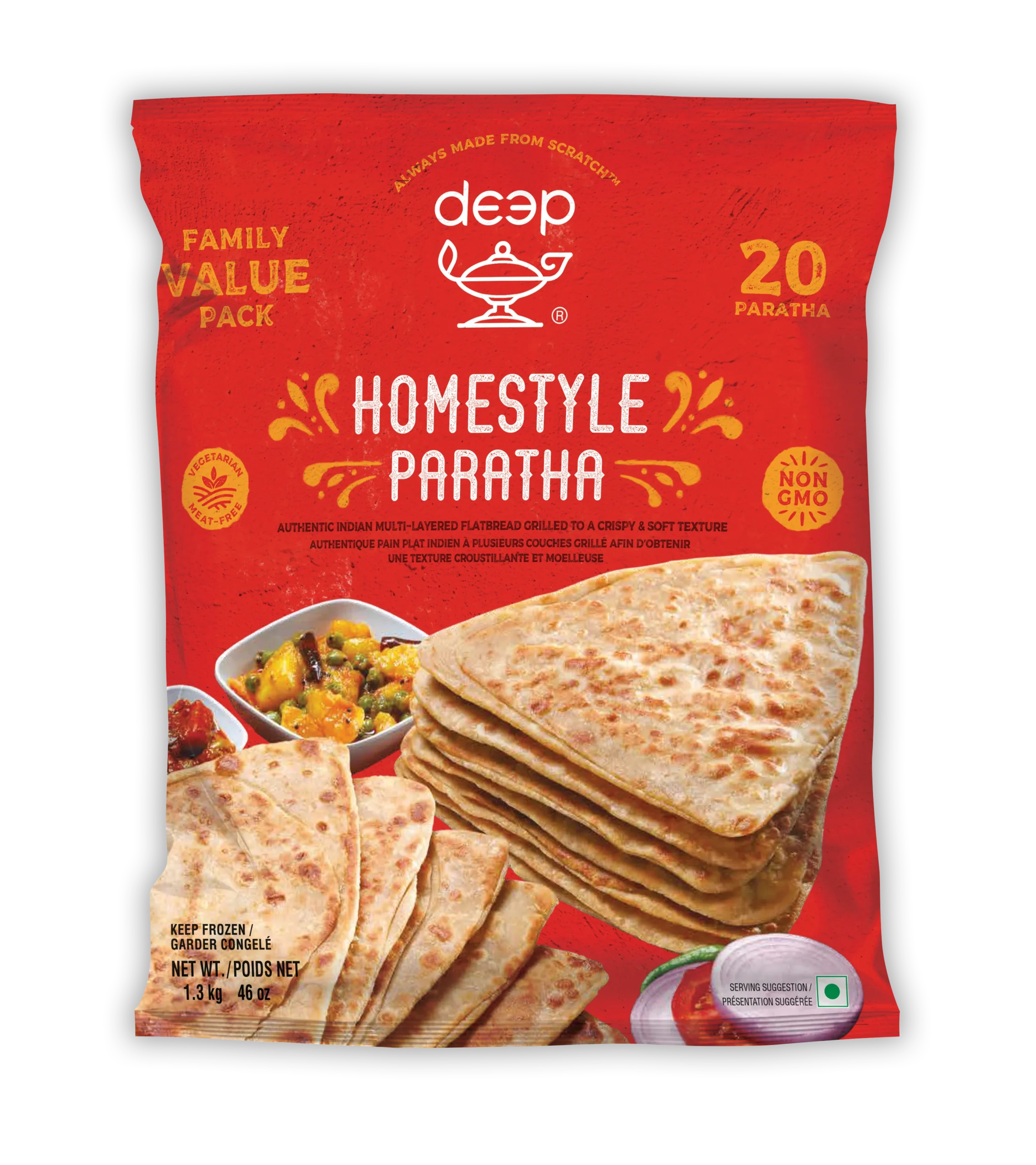 Deep Homestyle Paratha 20 Pack, 1.3 kg | Gullisha Supermarket - Image 3