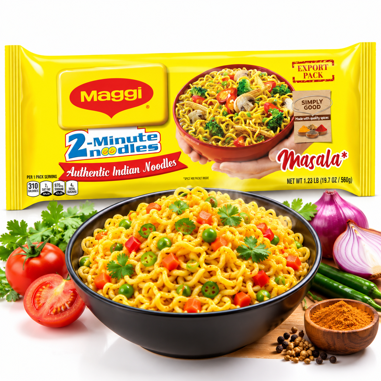 Maggi Masala 2-Minute Instant Noodles – 560g - Image 2